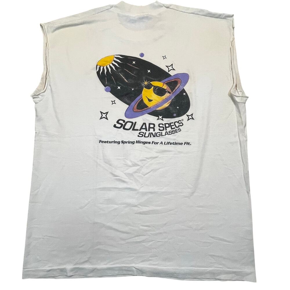 VTG 90s Solar Specs Sunglasses Space Planet Graphic Shirt Retro Promo Tee Men XL